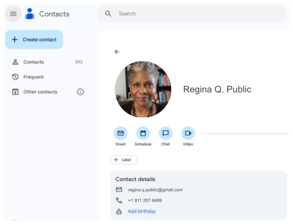 We name our contacts